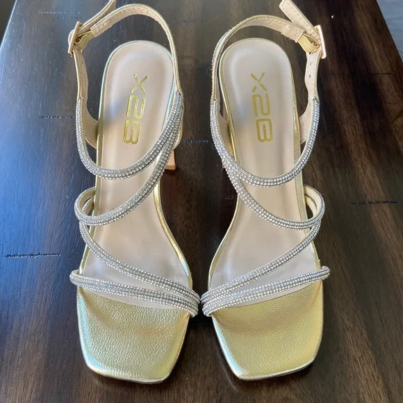 Glam Gold Rhinestone Heels - Picture 2 of 6